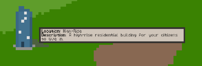 Tooltip information for a residential high-rise building.